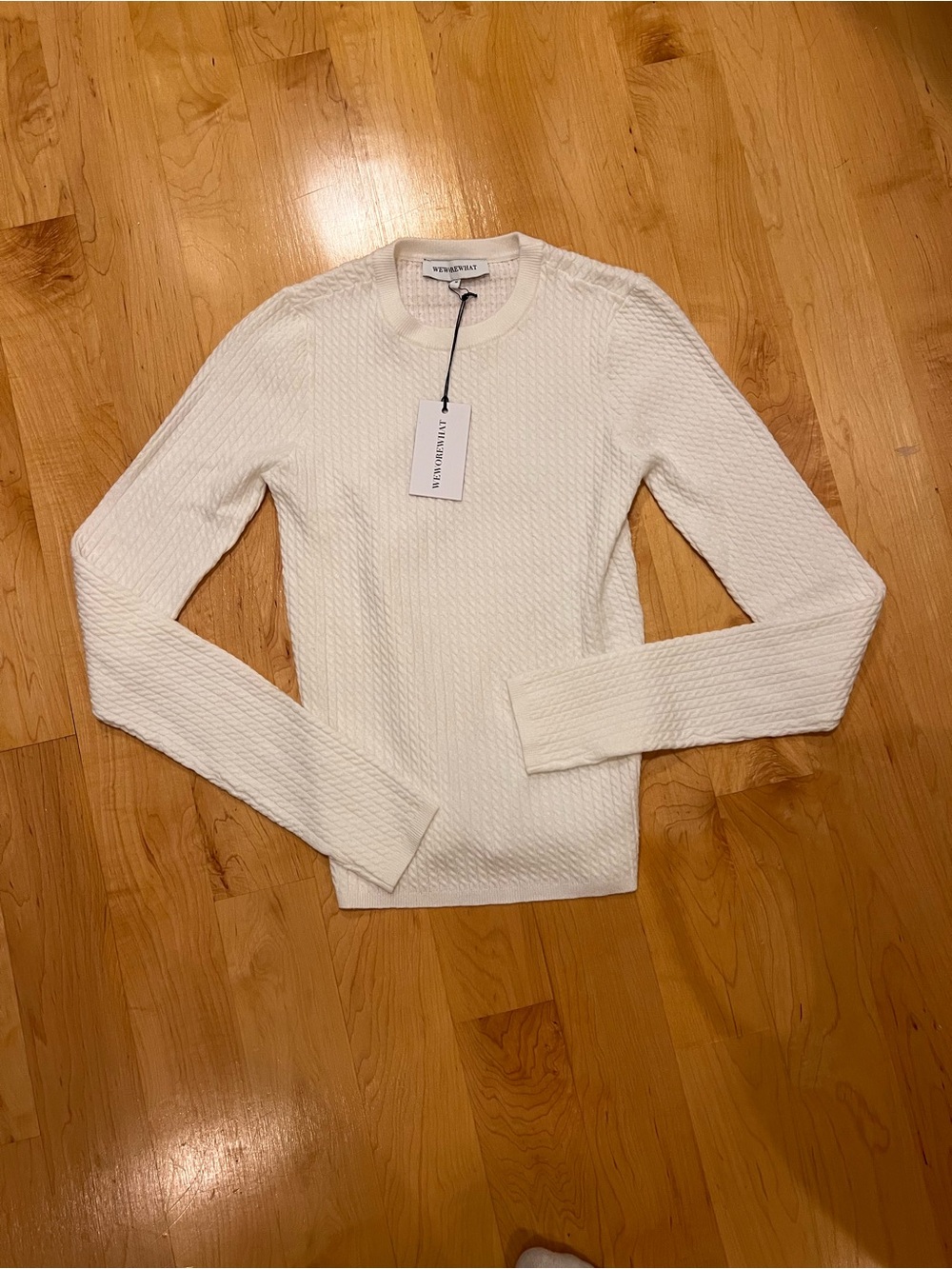 NWT WeWoreWhat Cable Knit Long Sleeve